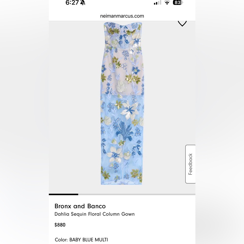 Bronx and Banco Dahlia Baby Blue Multi Maxi Dress- Size S